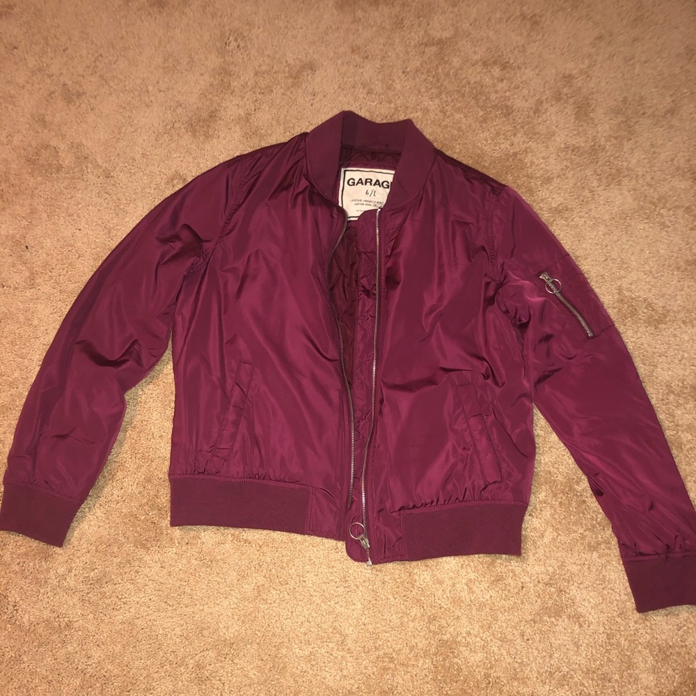 Maroon Garage Bomber Jacket
